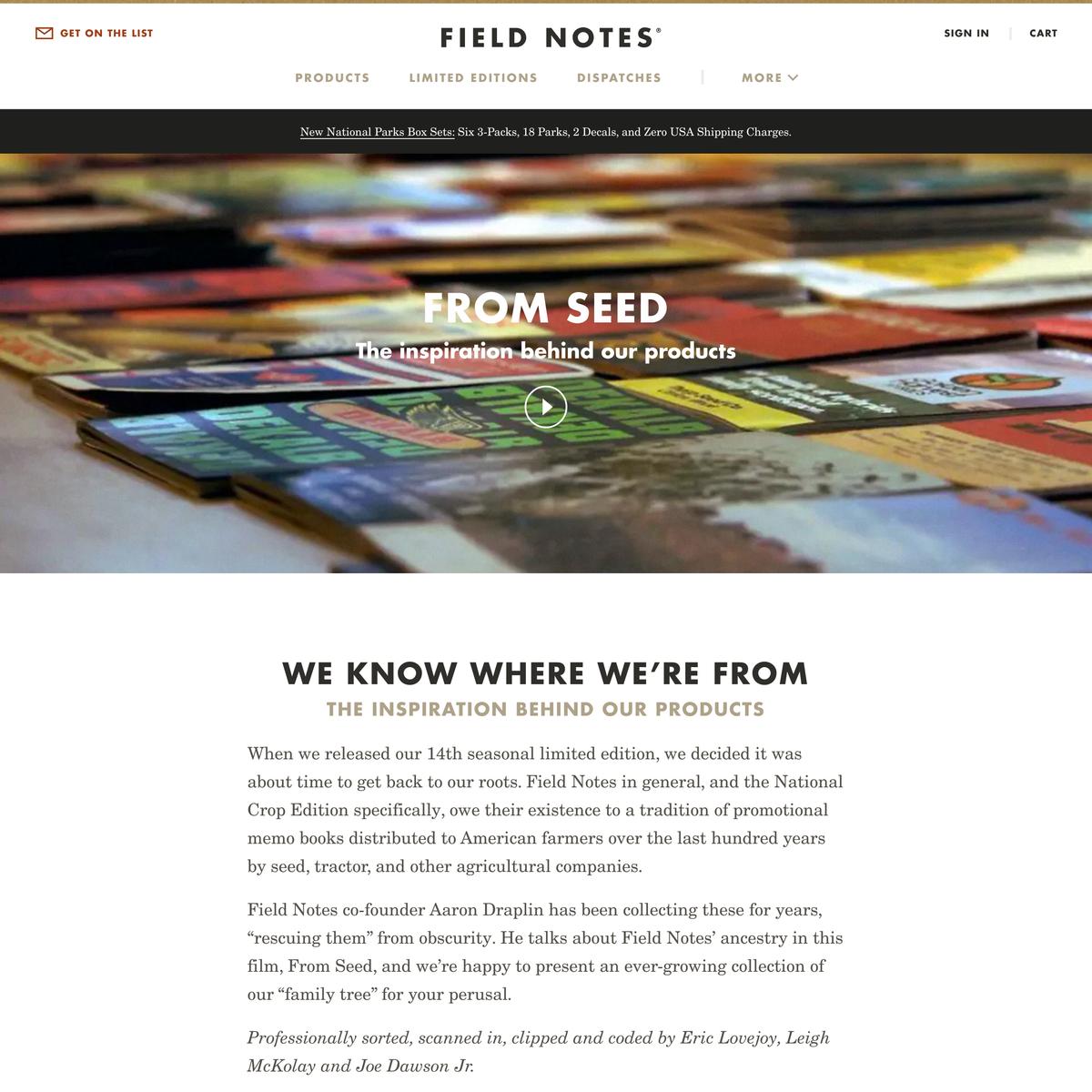 From Seed | Field Notes