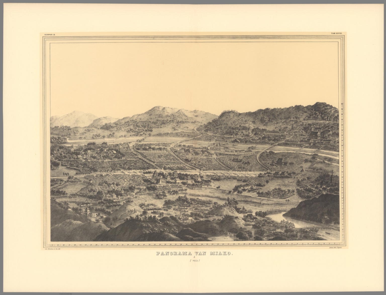 103/104.s PANORAMA VAN MIAKO. van Straaten, in J ap. del. Juxta, delin. J aponie ...11. TAB.XXVIII. d.