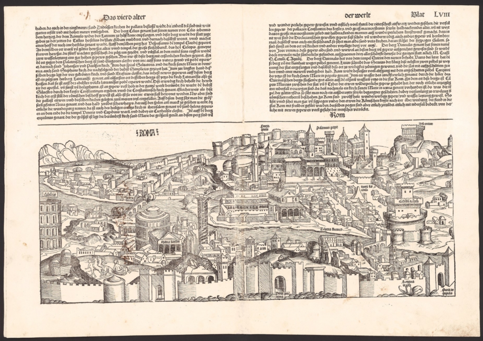 Blat LVIII Roma Rom (Rome) (Nuremberg Chronicle)