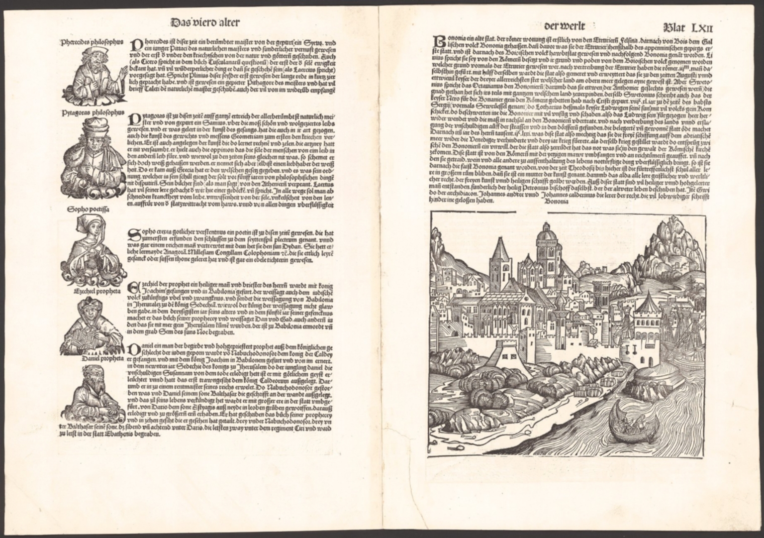 Blat LXII Bononia (Bologna) (Nuremberg Chronicle)