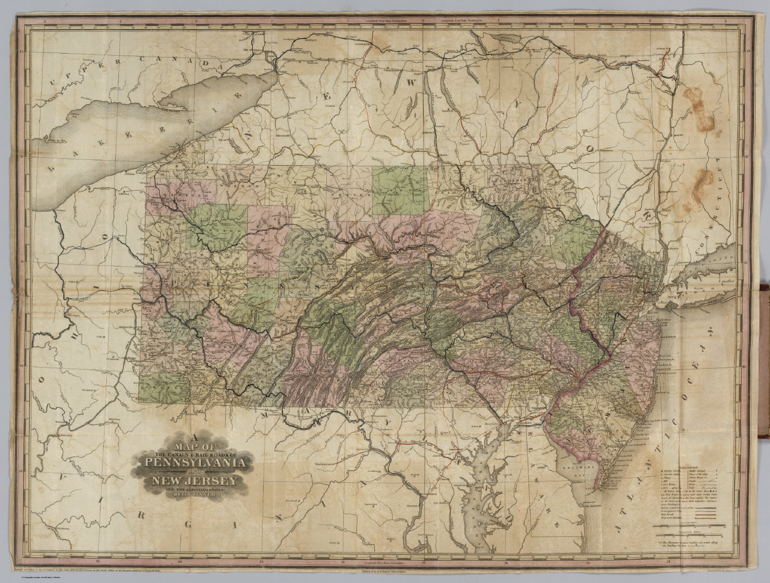 Canals And Rail Roads Of Pennsylvania And New Jersey