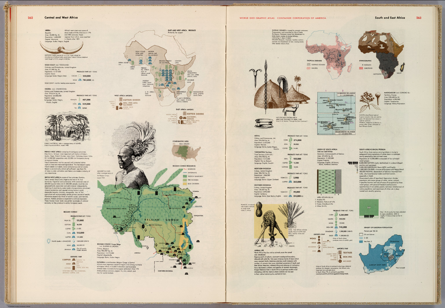 Central and West Africa. South and East Africa.