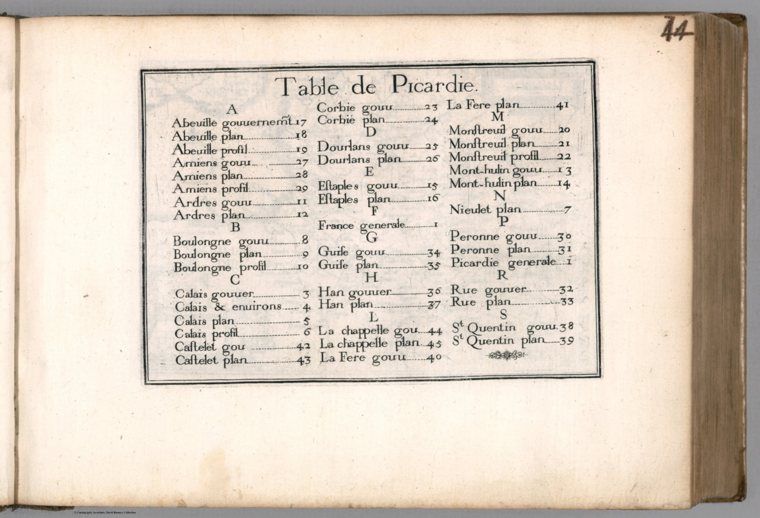 Index Page: Table de Picardie