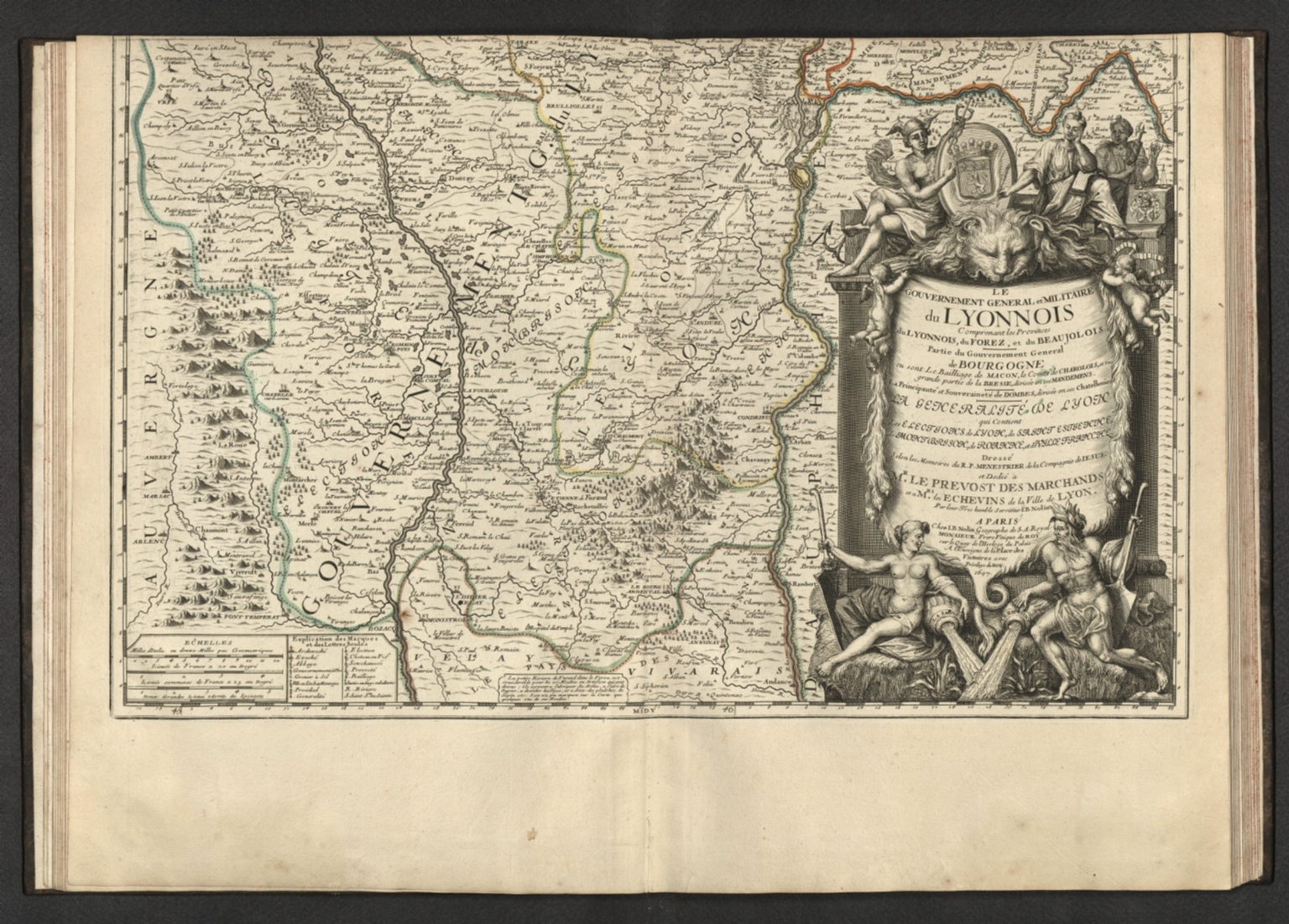 Le Gouvernement General et Militaire du Lyonnois comprenant les Provinces du Lyonnais, du Forez, et du Beaujolois ...