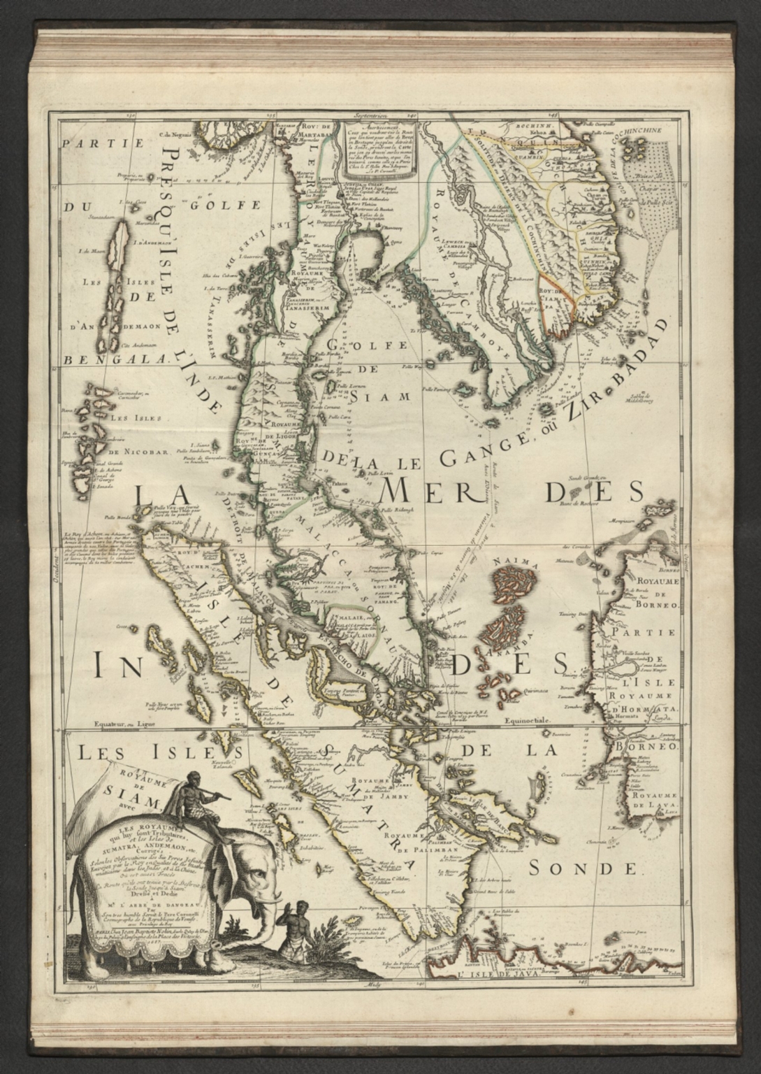 Les Royaumes qui luy font Tributaires et les Isles de Sumatra, Andemaon, etc.