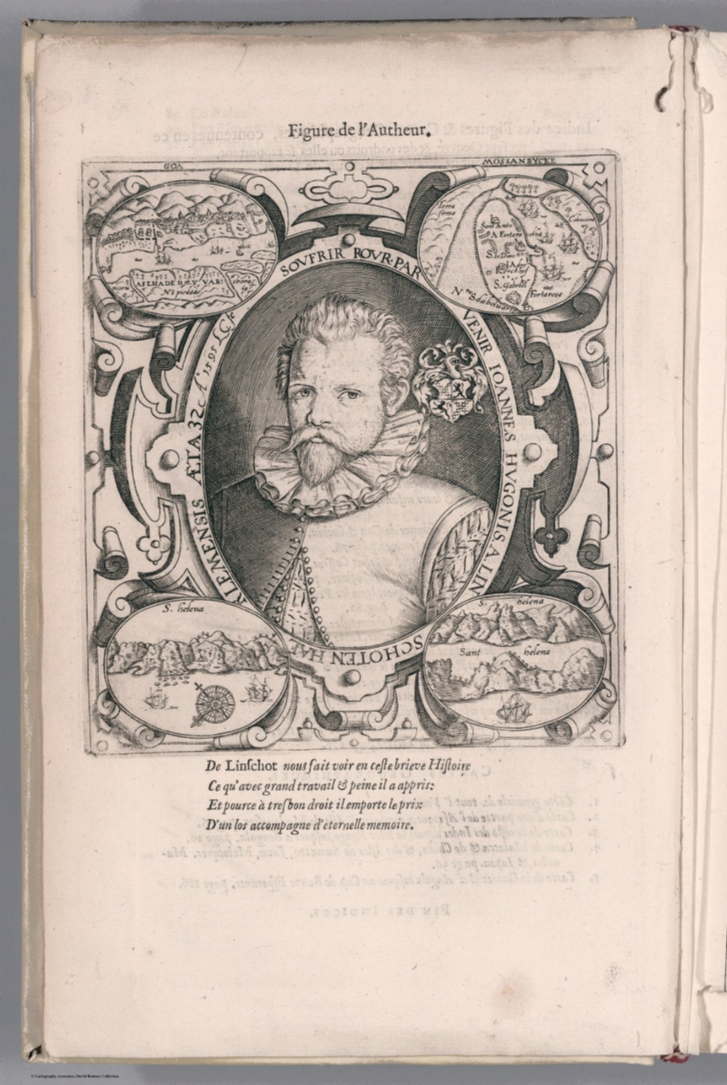 Linschoten, Jan Huygen van. Portrait: Figure de l'Autheur.