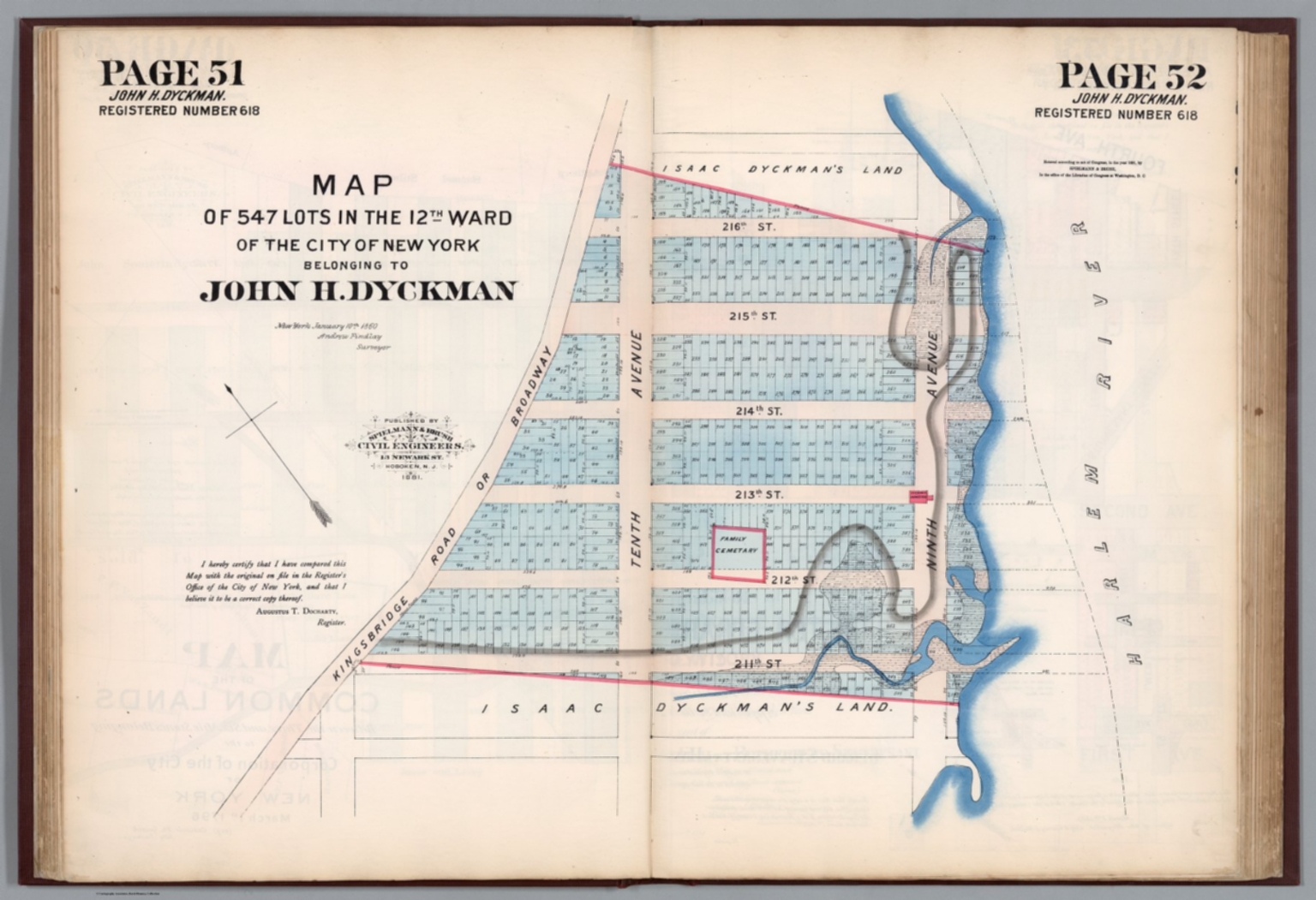 Pages 51-52. John H. Dyckman. Registered number 618