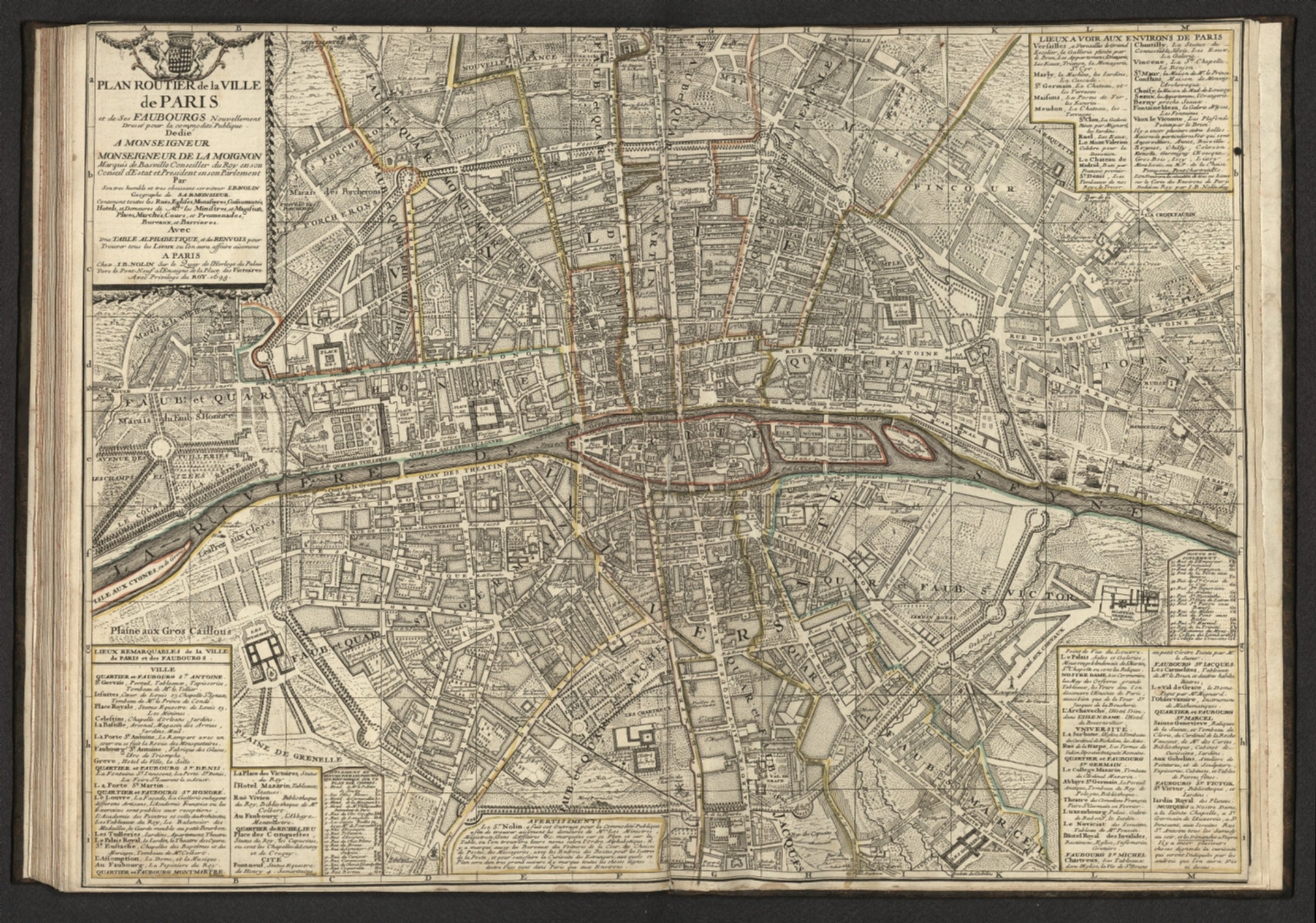 Plan Routier de la Ville de Paris et de ses Faubourgs Nouvellement.