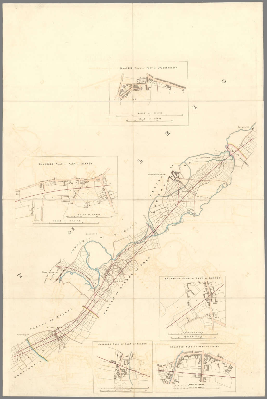 (Sheet 5) Map of that portion of the Midland Counties Railway extending from its junction with the London and Birmingham Railway at Rugby to the north side of the River Trent.