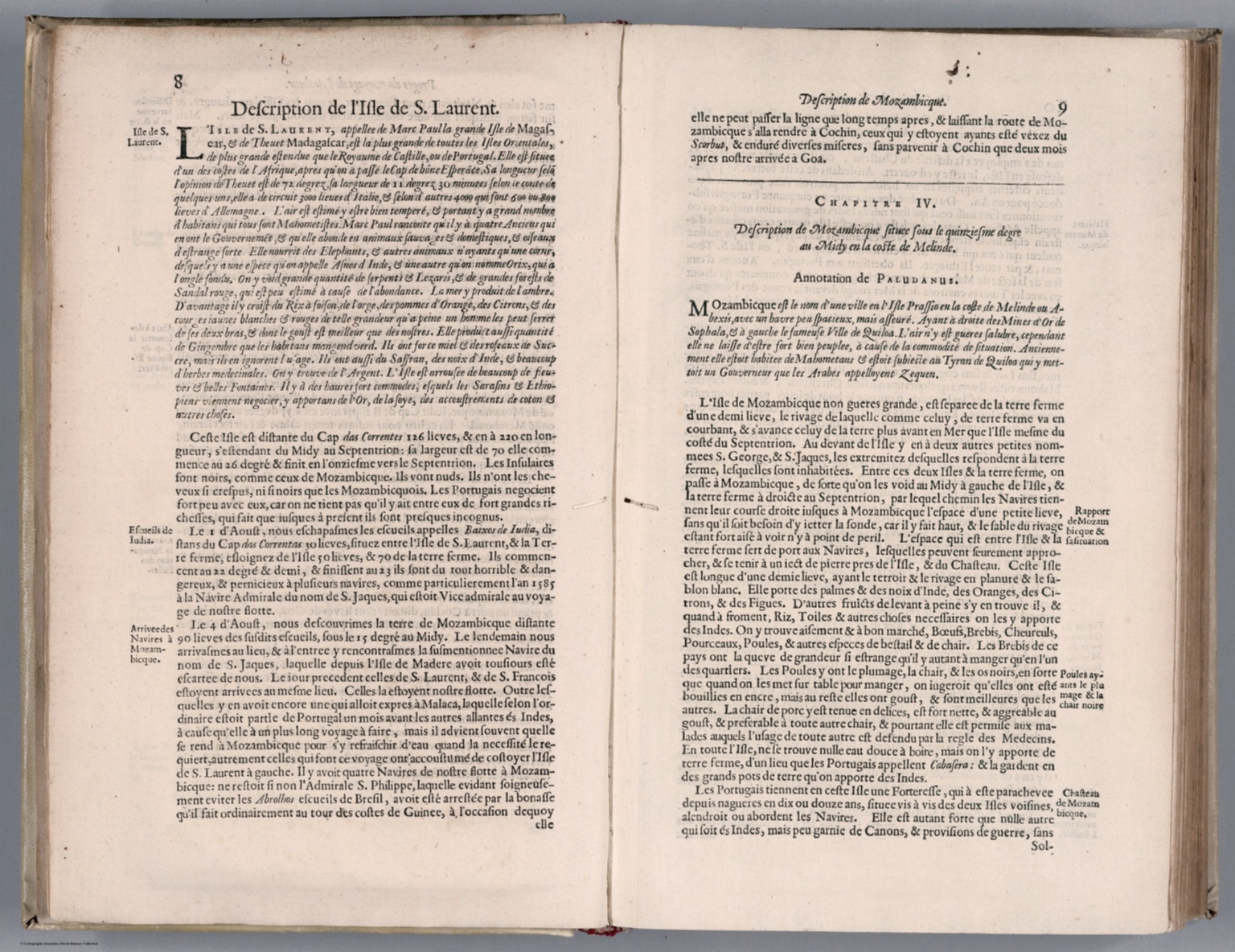 Text: Histoire de la Navigation de Iean Hugues de Linscot ... Indes Orientales (continued).