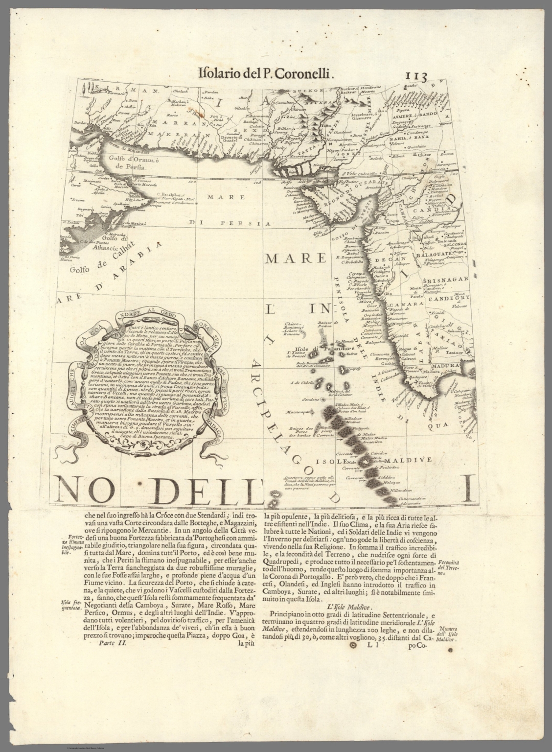 Text Page: Isolario del P. Coronelli. Parte II.