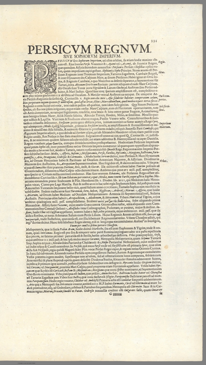 Text: Persicum Regnum, sive Sophorum imperium.