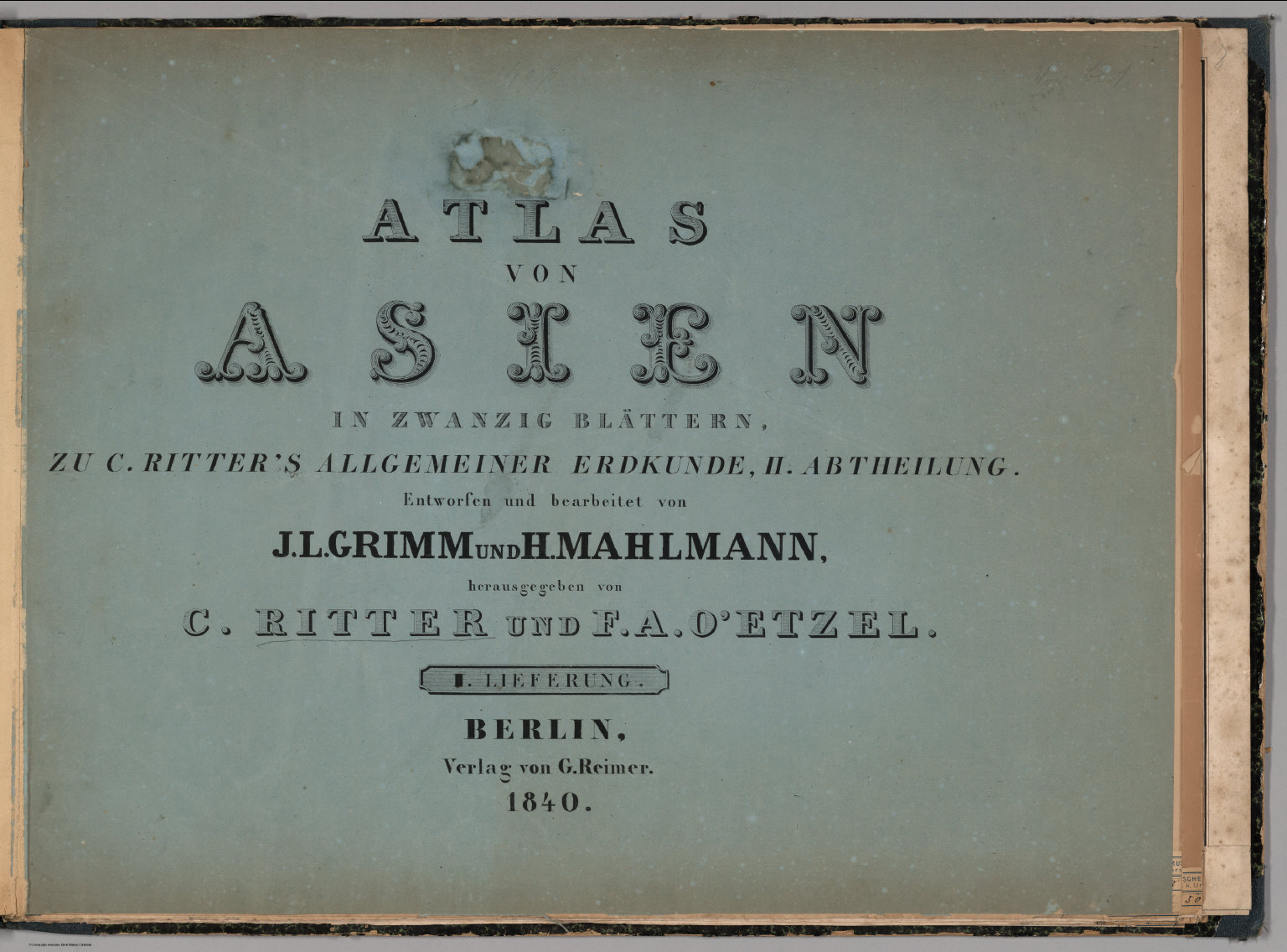 Title: Atlas von Asien in Zwanzig Blaettern, Zu C. Ritter's Allgemeiner Erdkunde, II.