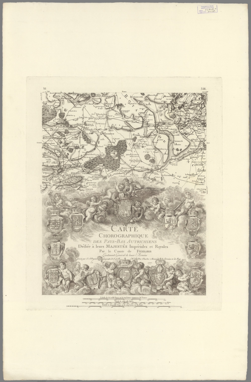 Title: No. 11. Carte chorographique des Pays-bas autrichiens