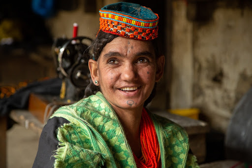 Kalash woman in the traditional Kalash dress