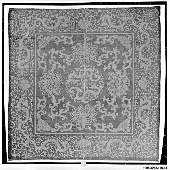 Furniture Cover with Lotus and Dragon Scrolls