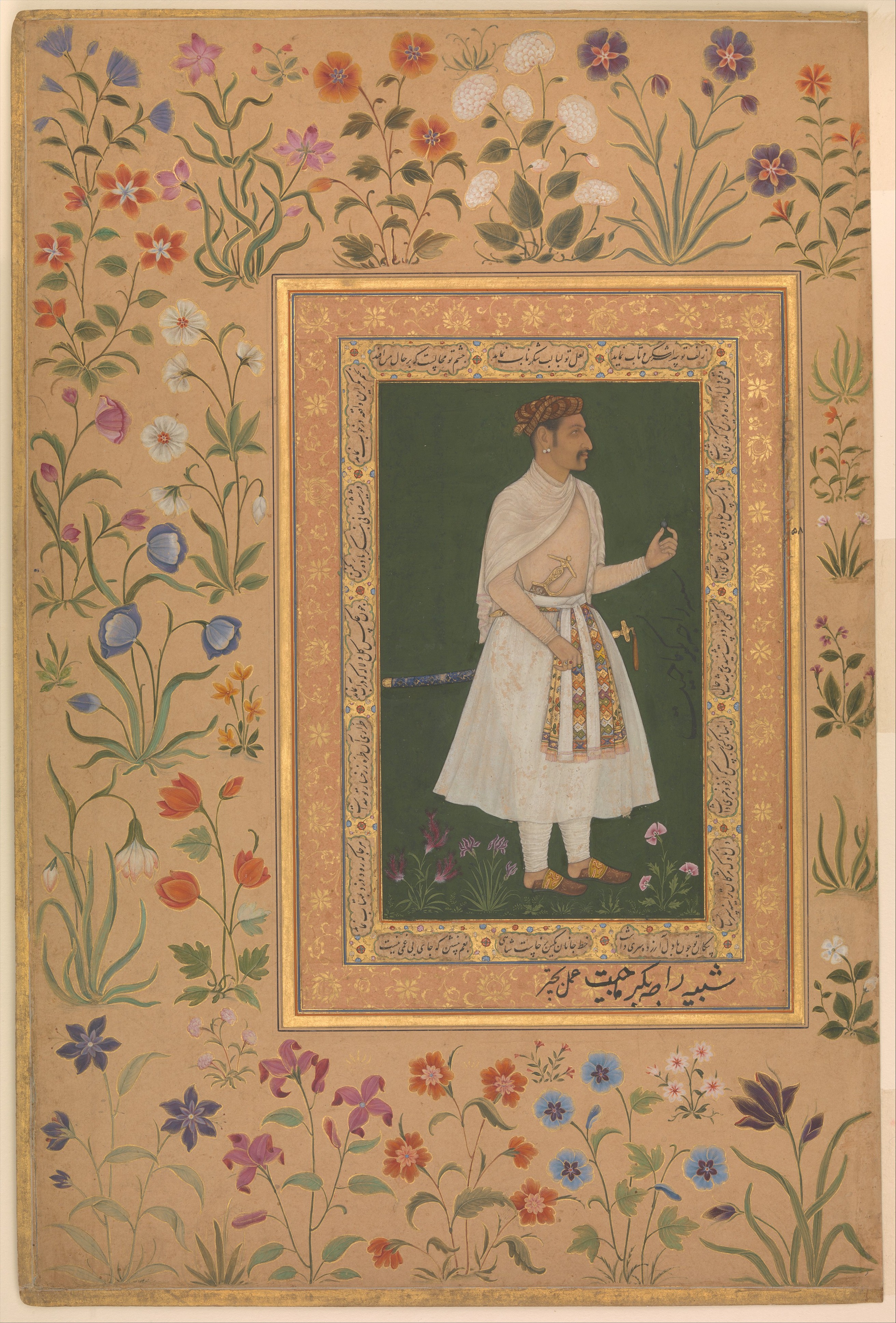 "Portrait of Raja Bikramajit (Sundar Das)", Folio from the Shah Jahan Album