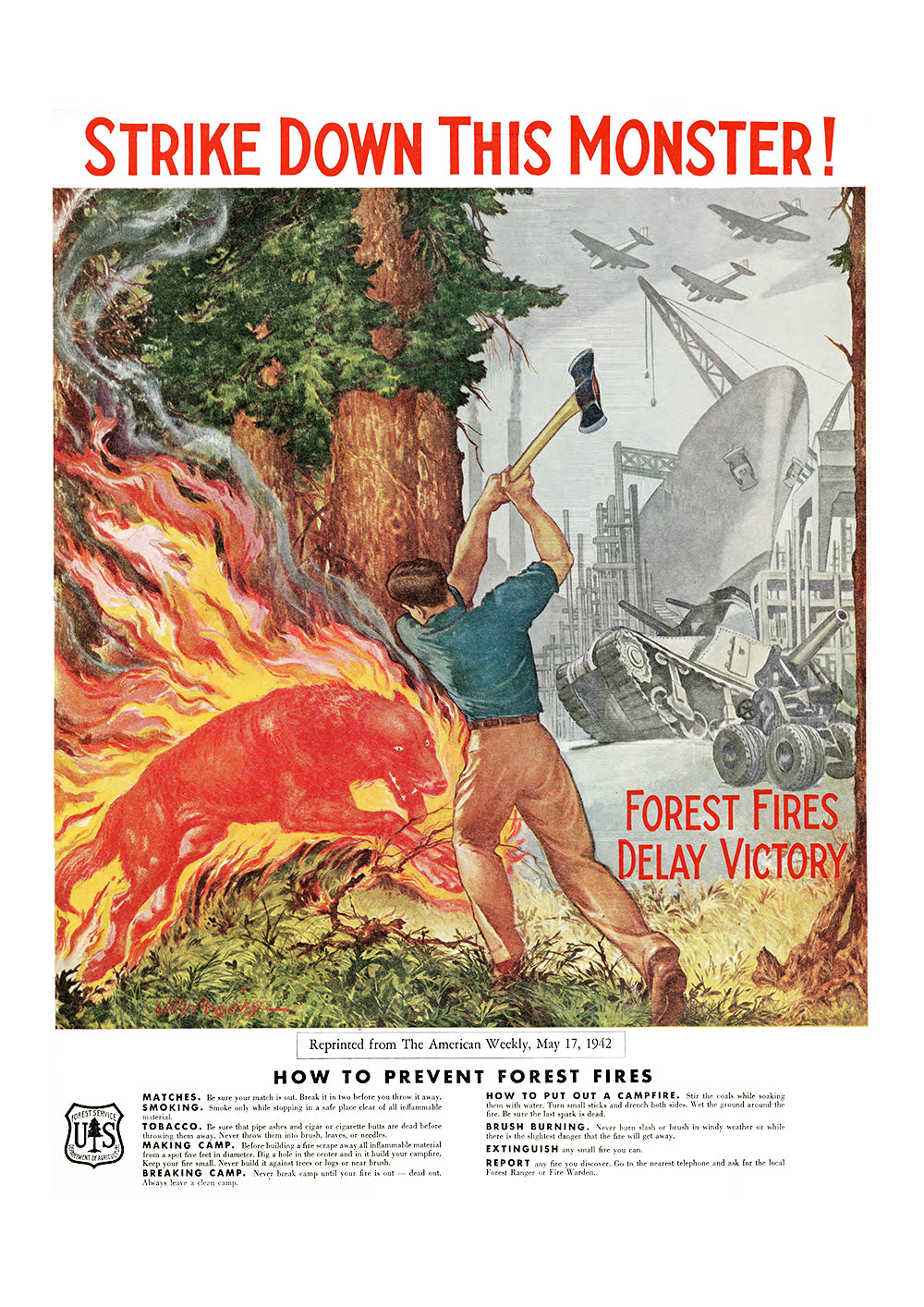 Strike down this monster! — American World War Two poster