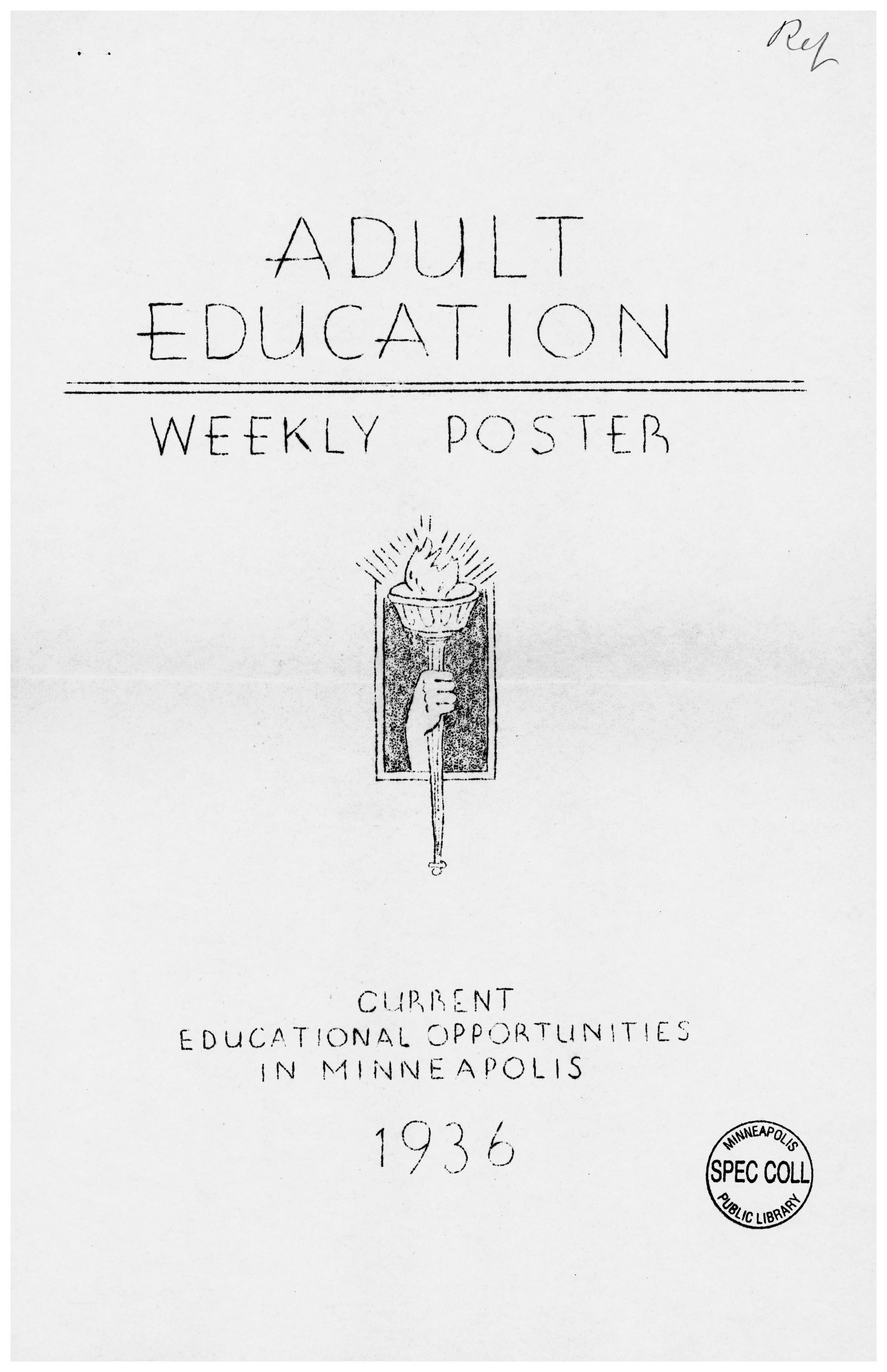 Adult Education Weekly Poster, October 18, 1936, Bulletin -51; Adult Education Weekly Poster - DPLA - c3c9ff3b8ff7653e652012c1b13add22 (page 1)