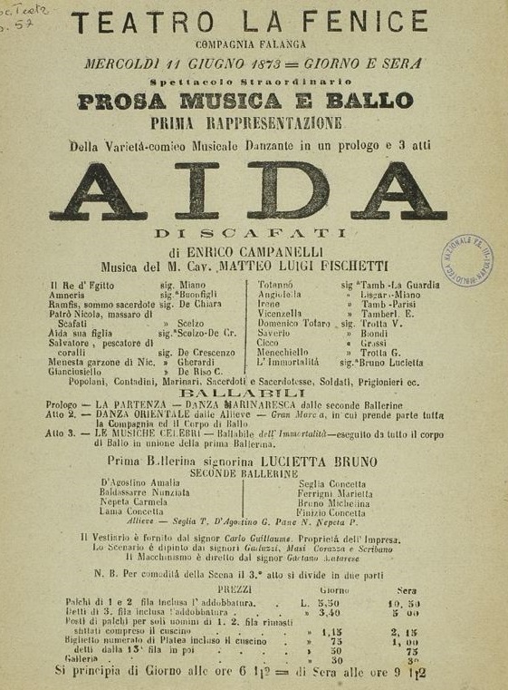 Aida di Scafati, poster, 1873
