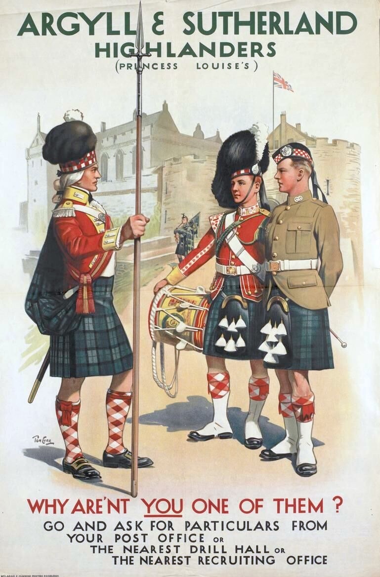 Argyll & Sutherland Highlanders recruiting poster 1914