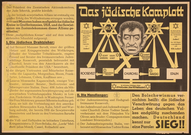 Das jüdische Komplott Parole der Woche December 1941 Drittes Reich NSDAP Propagada The Jewish Conspiracy USHMM No restrictions on access or use 2016.184.348 001.800x800