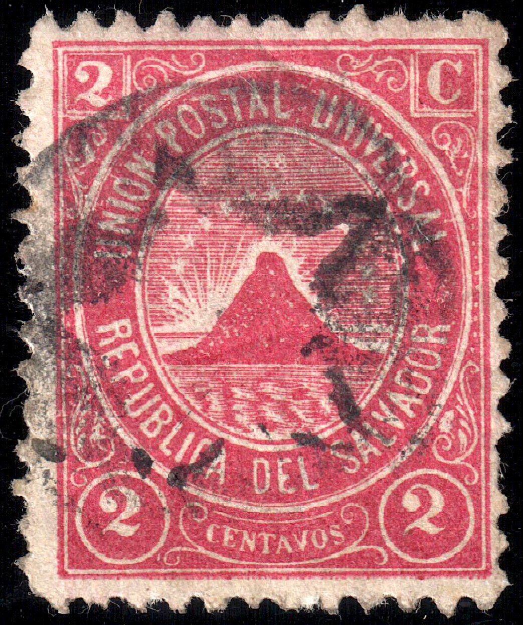 El Salvador 1879 2c second printing type 3 - star cancel