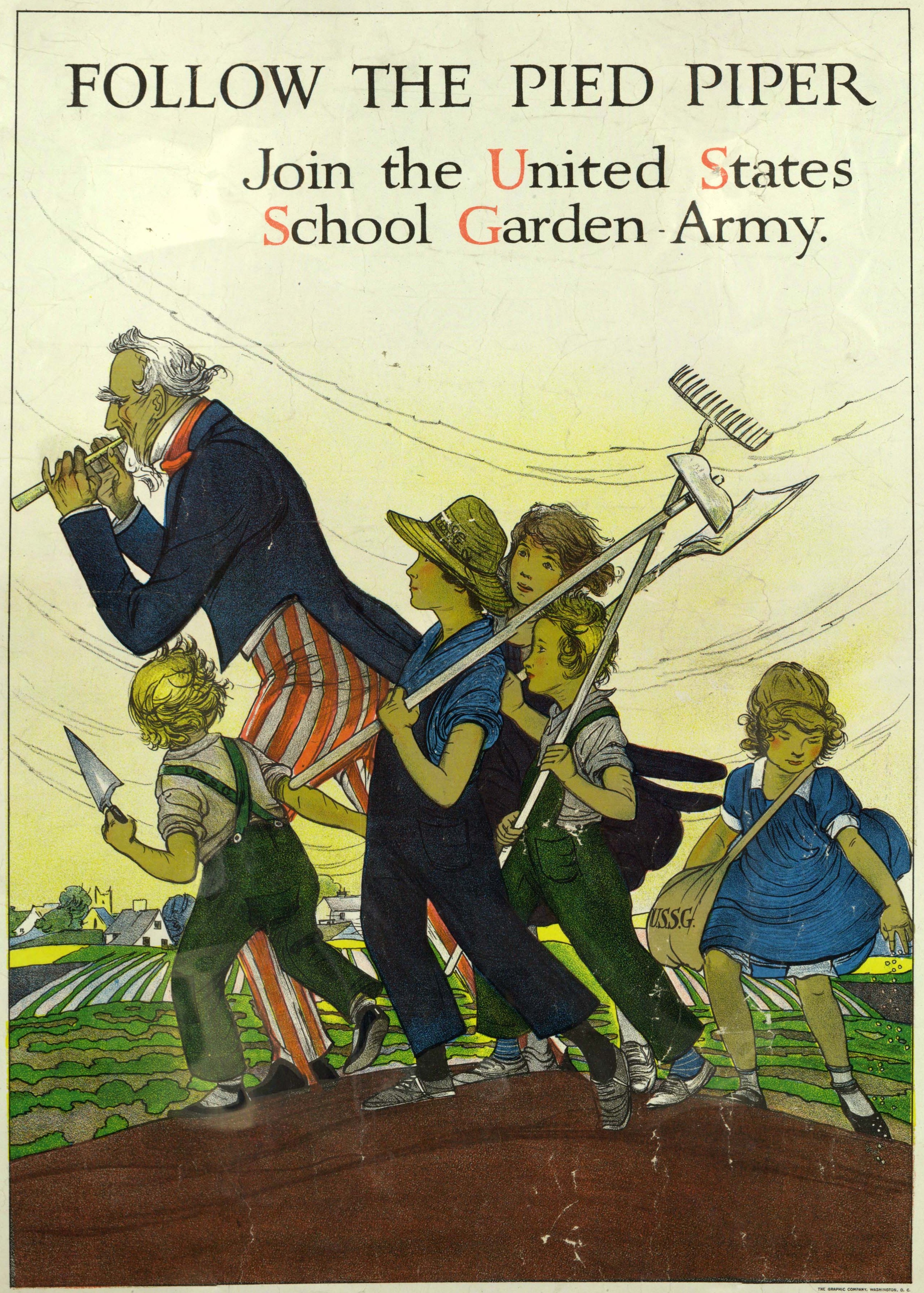 Follow the Pied Piper. Join the United States School Garden Army (large)