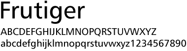Frutiger typeface sample