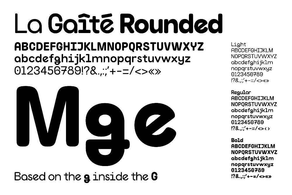Gaîté Rounded font by Yorgo&Co. studio 2017