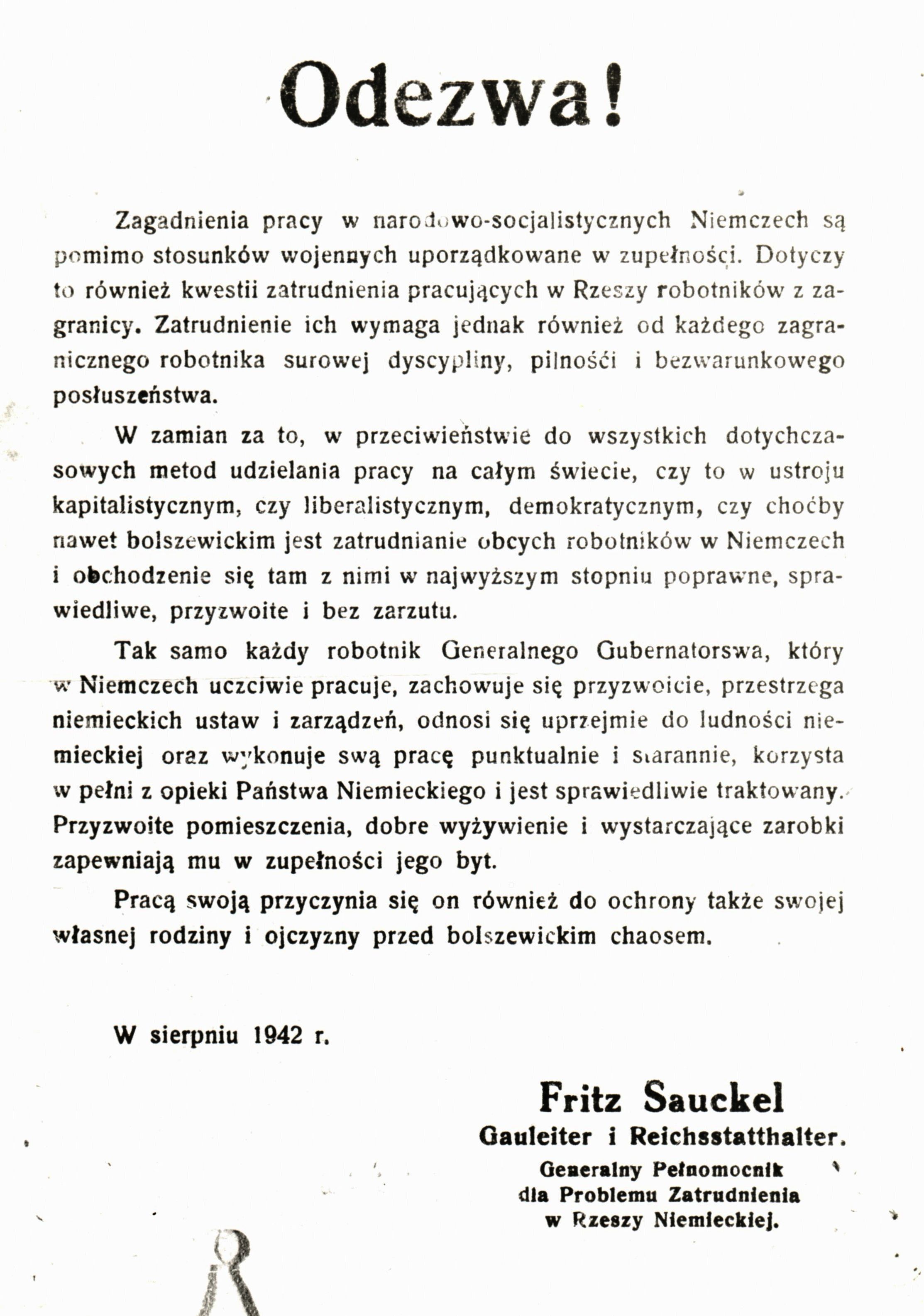 General Government Poster 1942 - 2 (pl)