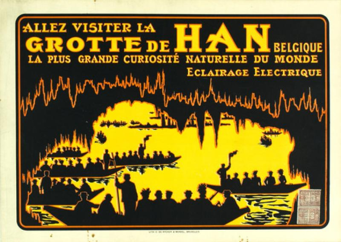 Gisbert Combaz - Poster promoting the Caves of Han