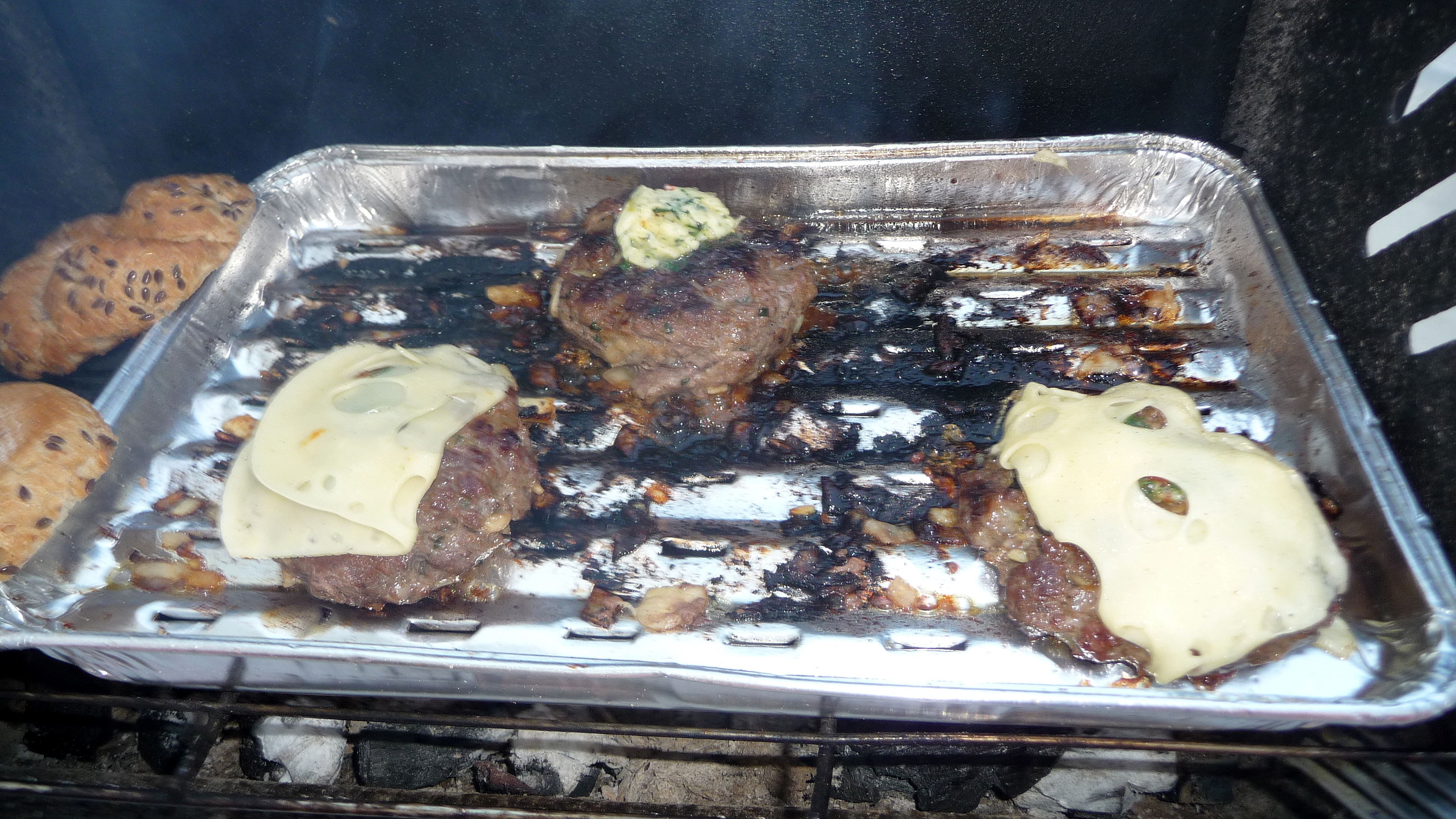 Hamburgers on grill (6)