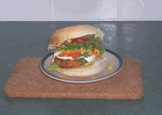 Homemade veggie burger