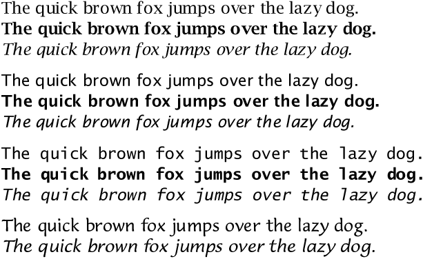 Lucida typeface example