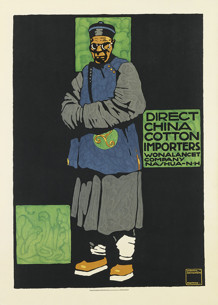 Ludwig Hohlwein, Direct China Cotton Importers 1909, poster, 82.5 by 59 cm