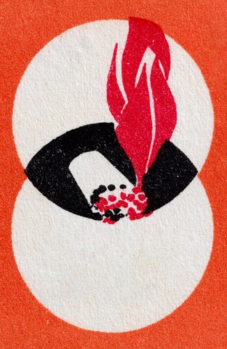 Matchbox label - Abstract Flame (circa 1920s) - MBP1472735678
