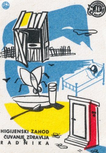 Matchbox label - Fly Eating Food - Yugoslavia (circa 1940s) - MBP1613228970