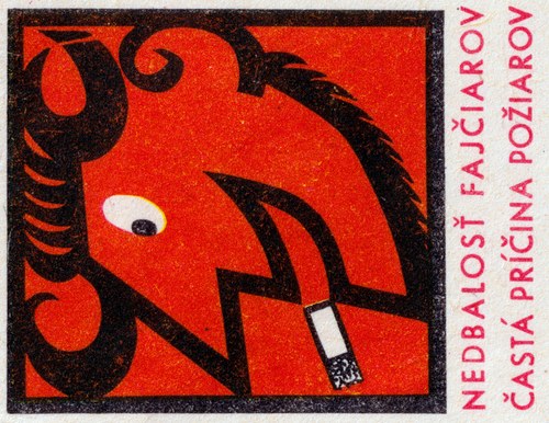 Matchbox label - Smoking Devil Ram - Czechoslovakia (circa 1940s) - MBP1407116658