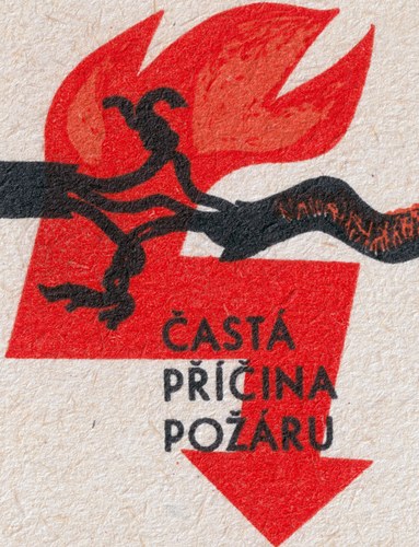 Matchbox label - The Cause of Fire - Czechoslovakia (circa 1940s) - MBP1614290014