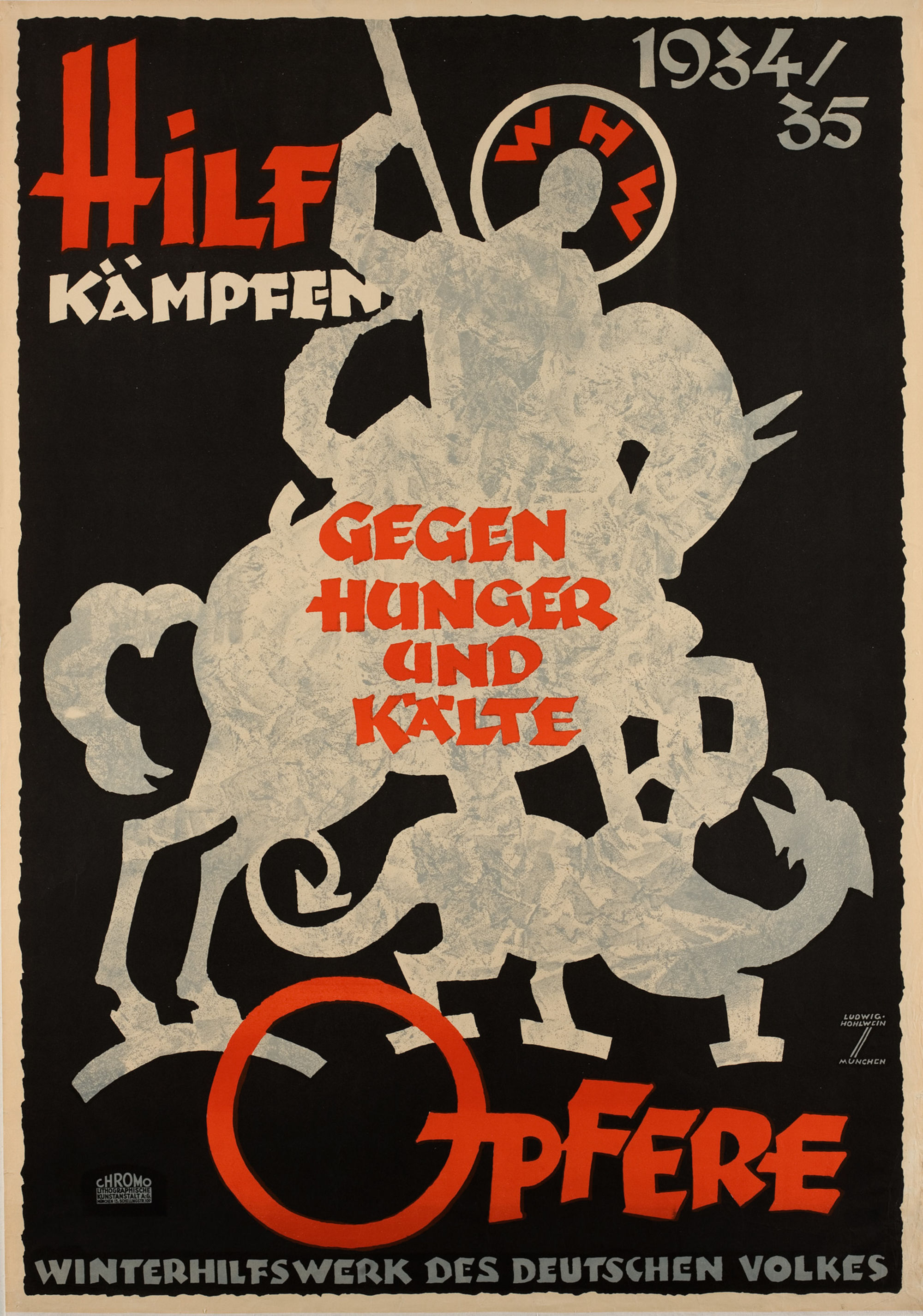 P-B-19-50 Hohlwein-L-Olympische-Winterspiele-1936-ONLINE Ludwig HOHLWEIN DEUTSCHLAND 1936 IV OLYMPISCHE WINTERSPIELE GARMISCH-PARTENKIRCHEN 6.-16. FEBRUAR Plakat Poster Münchner Stadtmuseum CC BY-SA 4