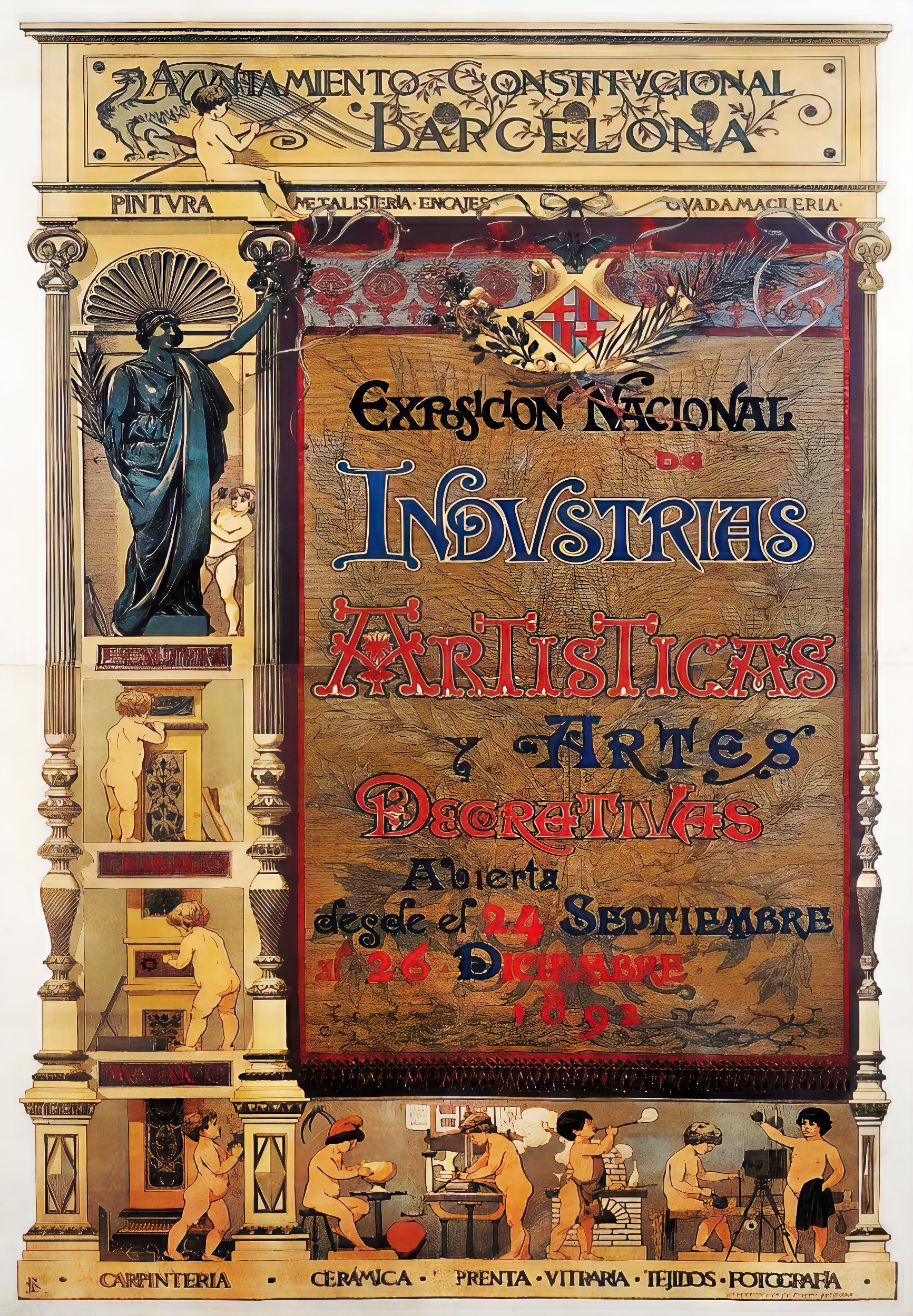 Poster - Barcelona Exposicion Nacional de Industrias Artisticas y Artes Decorativas', 1892 (54352241135)