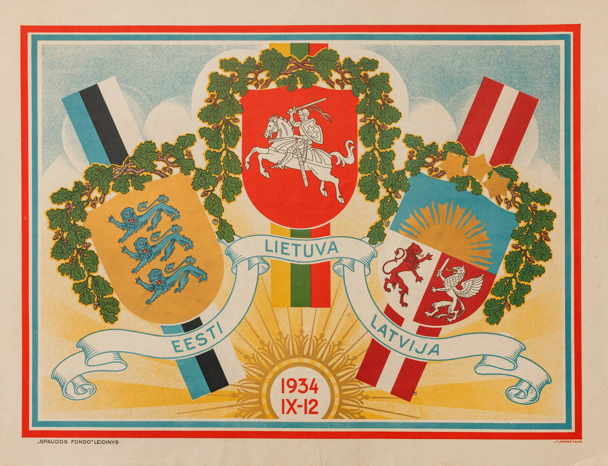 Poster "Estonia, Lithuania, Latvia". 1934