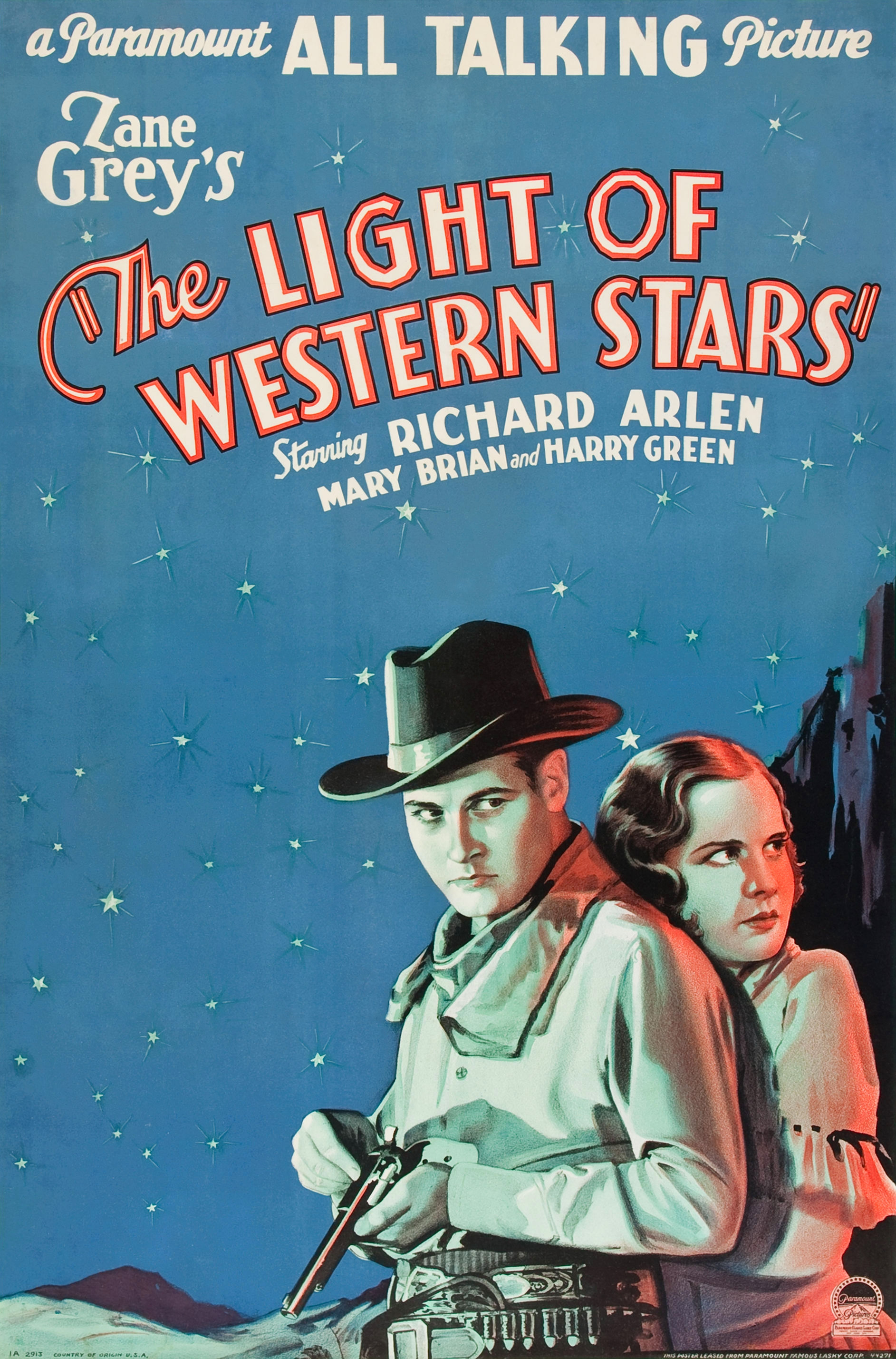 Poster - Light of Western Stars, The (1930) 01