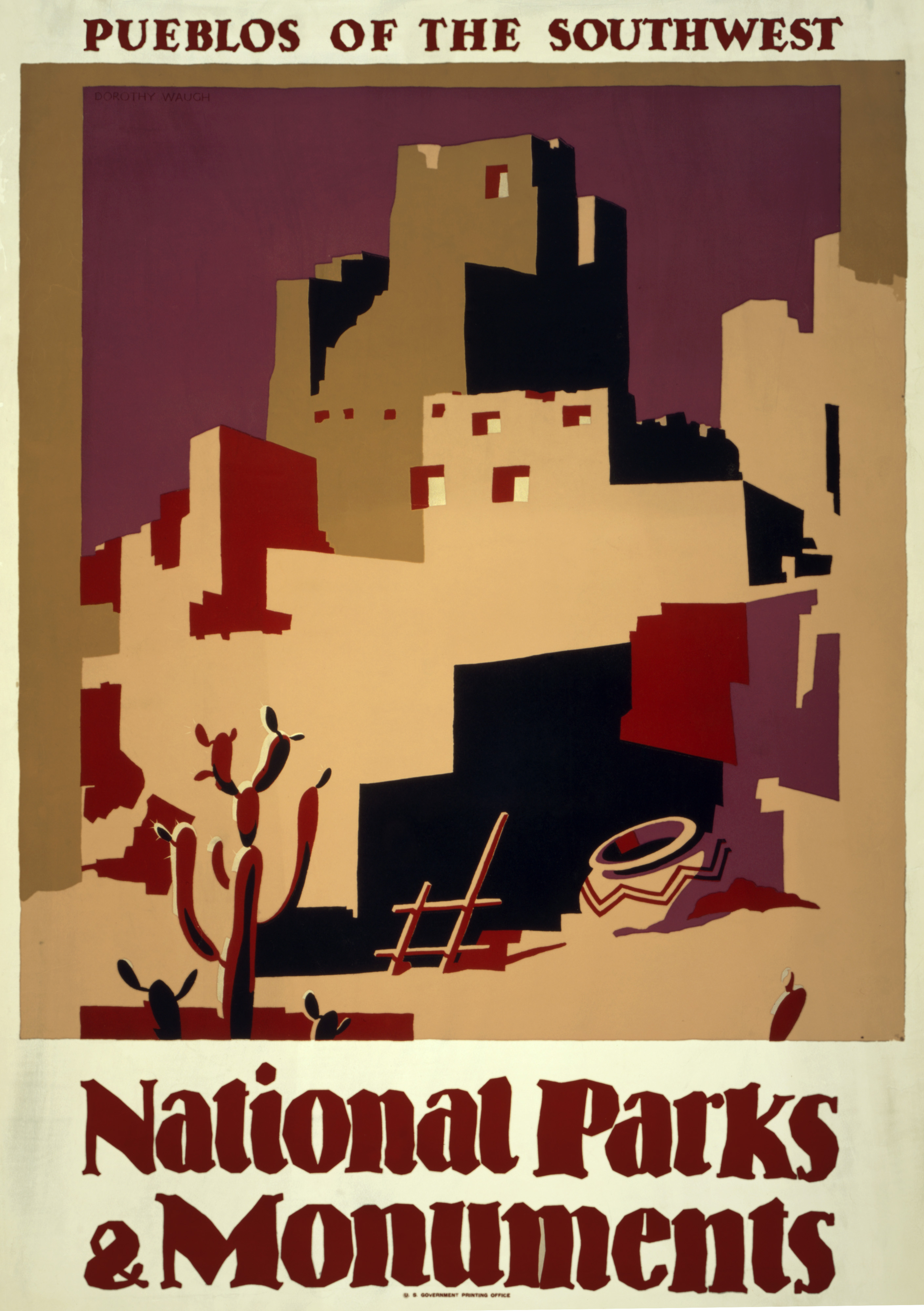 Pueblos of the Southwest poster, ca. 1935