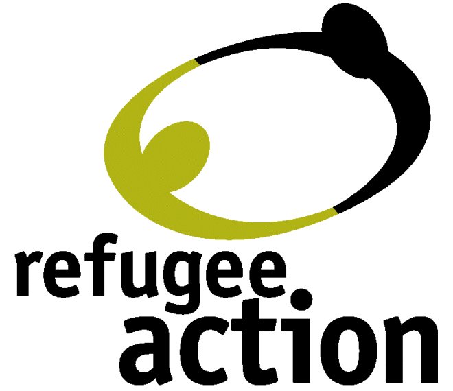 Refugee action logo with white background