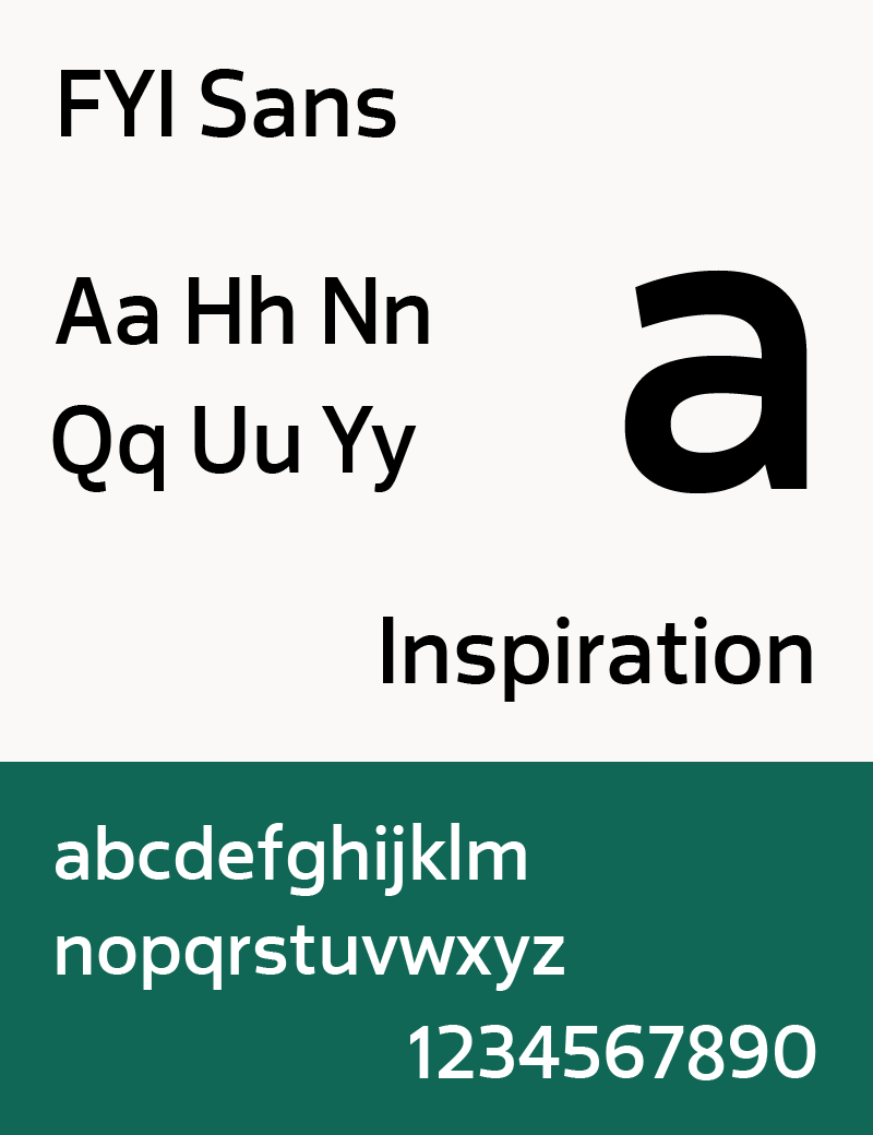 Sample FYI Sans typeface