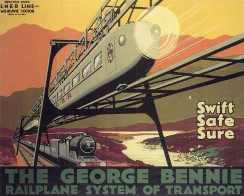 The George Bennie Railplane System of Transport poster, 1929