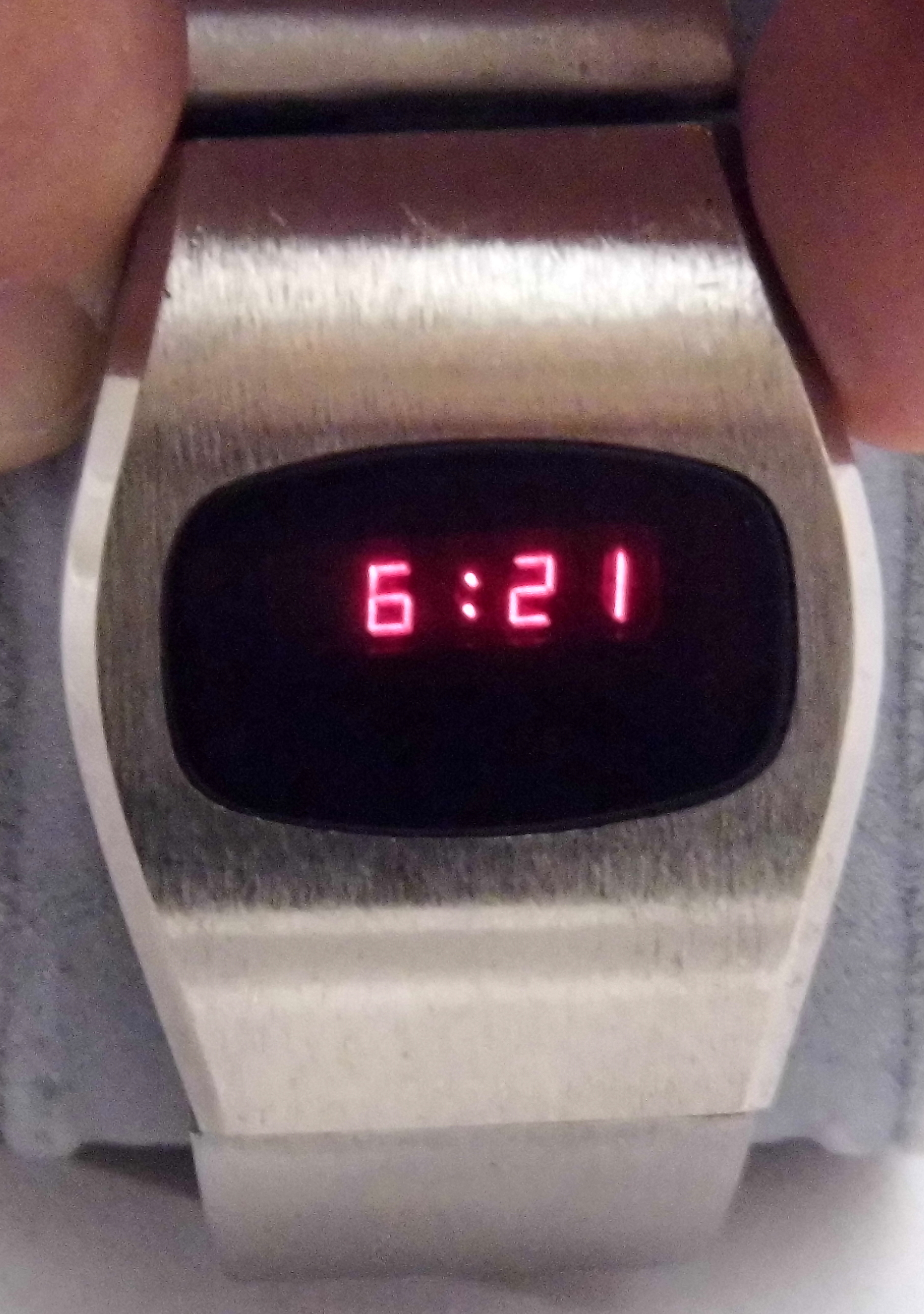 Vintage Marcel Men's Red LED Wrist Watch, Circa 1970s (16946476616)