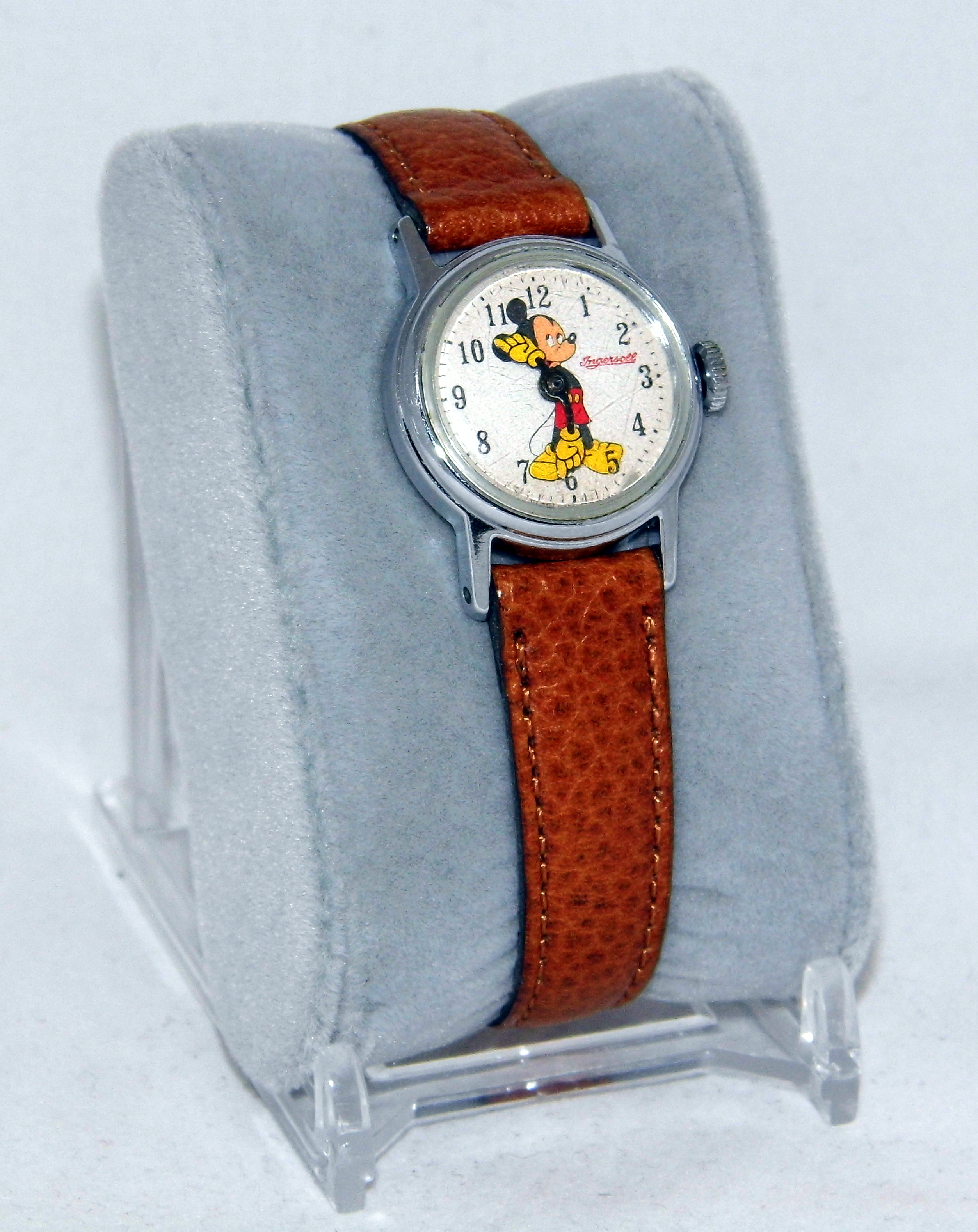 Vintage Mickey Mouse Character Watch By Ingersoll, Manual Wind (17816426921)